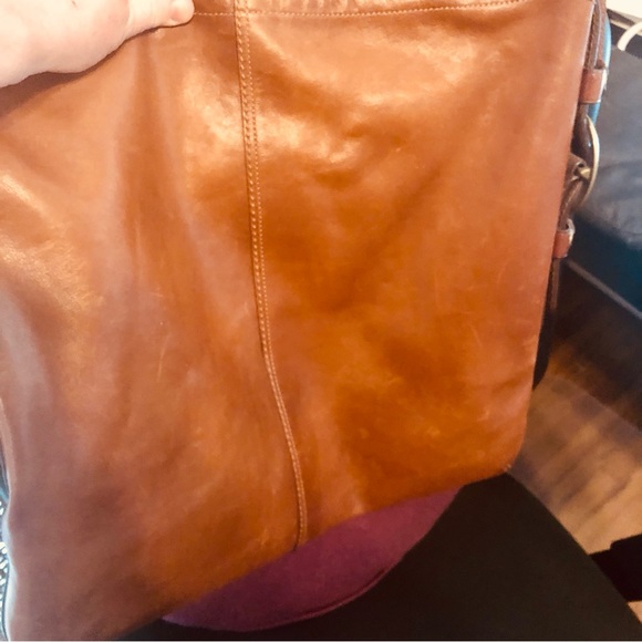 😍*RARE* COACH LARGE BLEEKER FELICIA COGNAC LEATHER HOBO! 😍 - Picture 6 of 16
